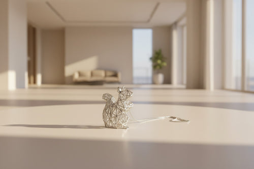 Ciondolo scoiattolo monolineare 3D