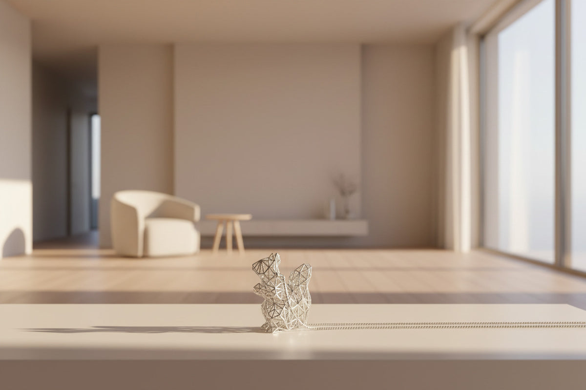 Ciondolo scoiattolo monolineare 3D