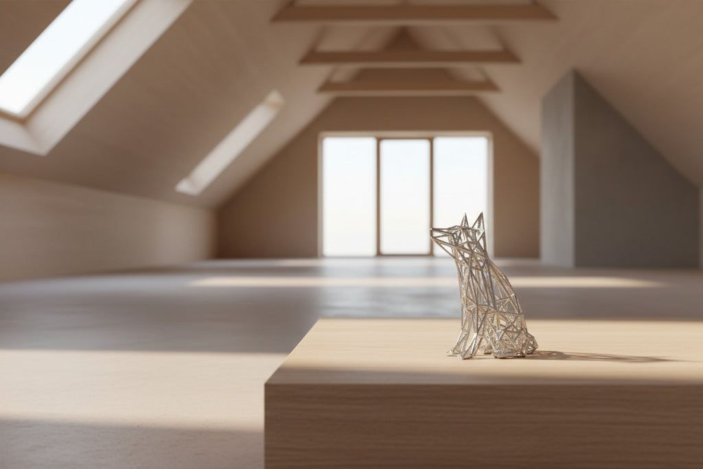 Ciondolo volpe monolineare 3D